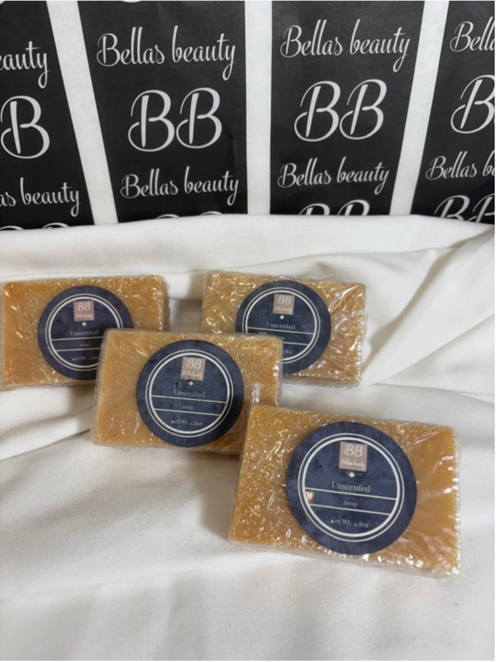 4 Unscented Soap Bars - Vegan 100% Natural Artisan Bellas Beauty #V43P x40